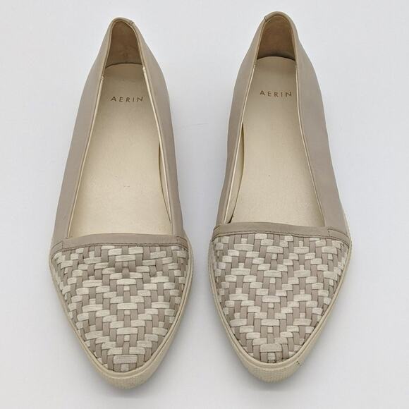 Aerin Daniela Woven Toe Tan Slip On Flats Size 8 - Picture 2 of 9